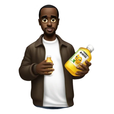 P Diddy with baby oil in his hands sticker