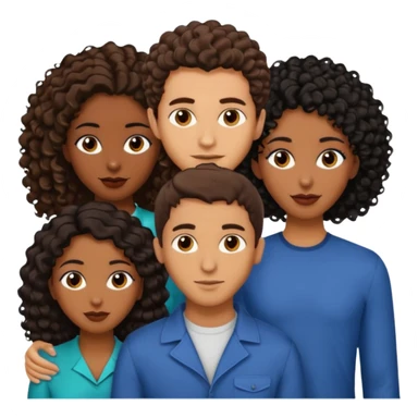  middle Eastern man with short brown hairwith two black african women both are African one is medium tone light tone skin black and one is medium tone black with african hair styles sticker