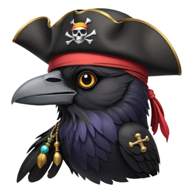 raven with a pirate hat 128x128 sticker