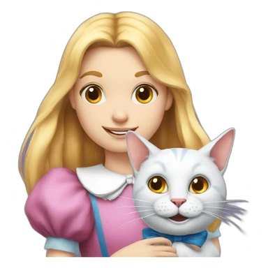 alice in wonderland with a cat head sticker