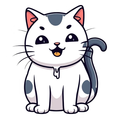 cat vomiting sticker