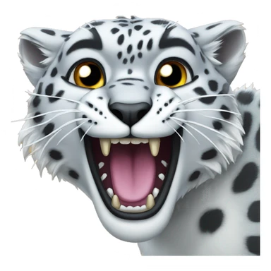 Snow leopard snarling sticker