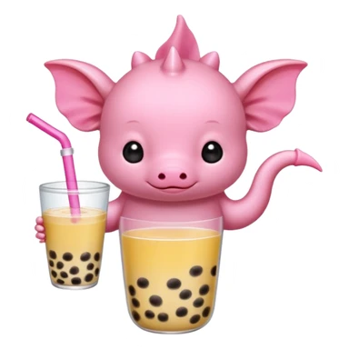 Axolotl drinking boba sticker