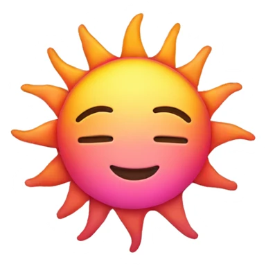 a sun that is halfway set, pink and orange, just the sun sticker