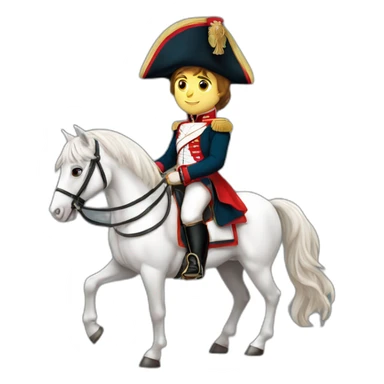young napoleon on white horse sticker