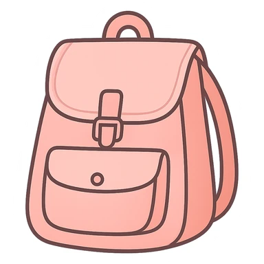 flat toon light pink backpack sticker