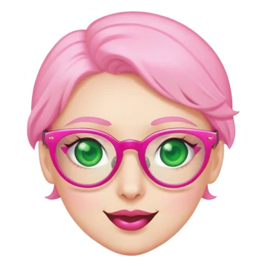 Persona Catira ojos verdes con lentes rosado picando ojo  sticker