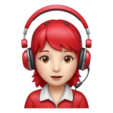 A Cute strawberry wearing headset  sticker