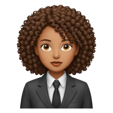curly-haired black woman in a suit sticker