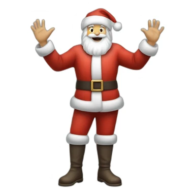 Full height Actively gesturing with hands pale skin Santa Claus in gray sticker