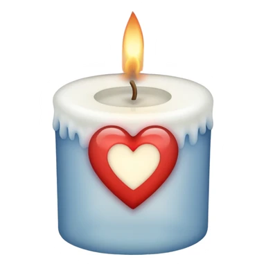 candle with gentle smoke forming a heart sticker