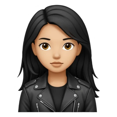  Siyah uzun saçlı ceket giyen esmerimsi kız fazla esmer değil siyah ceket  sticker