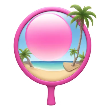 Pink mirror with a beautiful beach reflection sticker