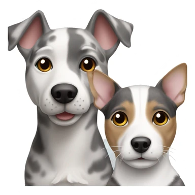 gray tabby cat and jack russell dog sticker