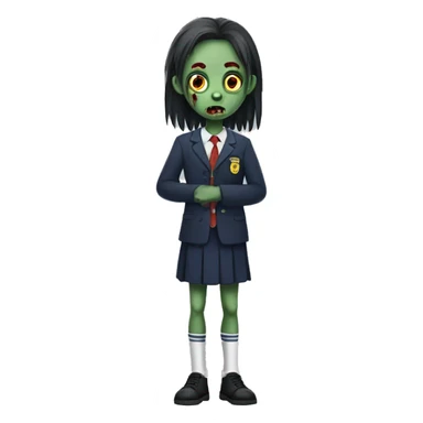 A Zombi In A School Uniform. (Full Body)  sticker