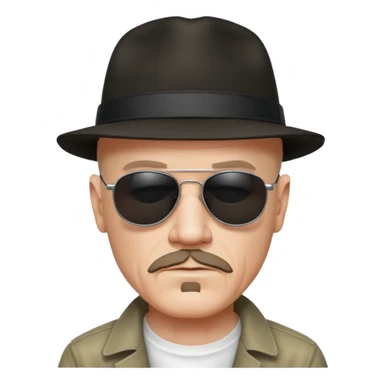 Hizenberg in hat and black sunglasses  sticker