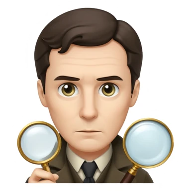 sherlock holmesholding magnifying glass sticker
