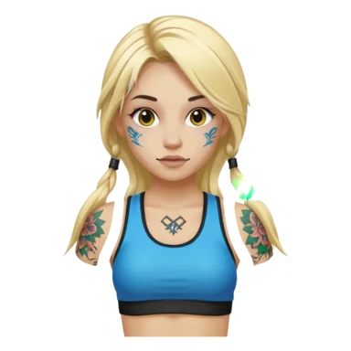 girl with long blonde hair and tattoos and an athletic ginger girl ravers sticker