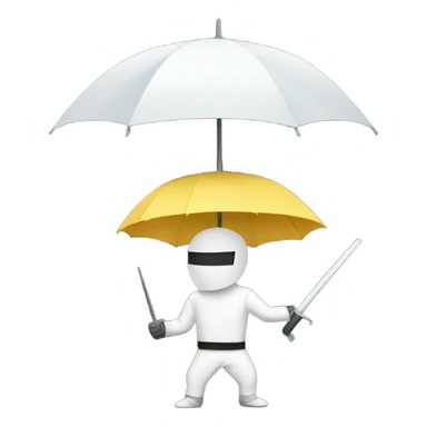 Fencing with an umbrella sticker