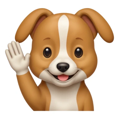 Dog waving hello sticker