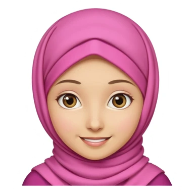 A medium light skin girl with pink hijab smile  sticker