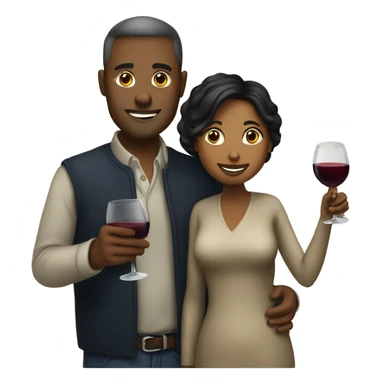 man and woman drinking wine sticker