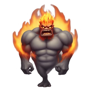 A very scary human Monster with Big muscle arms and flaming eyes  sticker