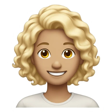 smiling trans girl with windy blonde hair sticker