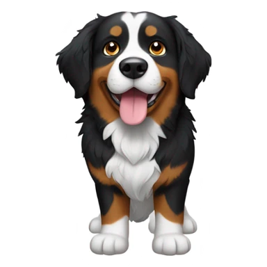 Emoji of a very cute Bernese mountain dog and the text “TY” in the top corner sticker