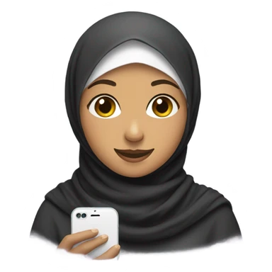 Hijabi smiling at cellphone  sticker