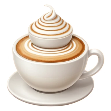 Cappuccino in big white cup without a face on it sticker