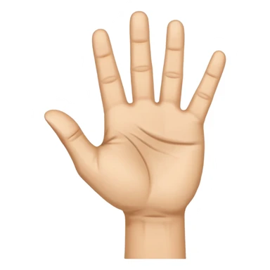 a human right hand emoji giving the "Scram" (Get out of here!) sign with palm facing the viewer, fingers clenched touching the palm, and the thumb extended out to the right side. This emoji can also be used to signify thumbing a ride (hitchhiking). sticker