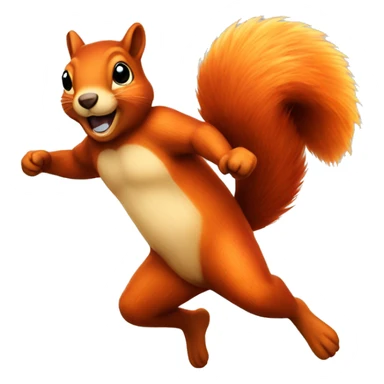 jumping orange burnt squirrel sticker
