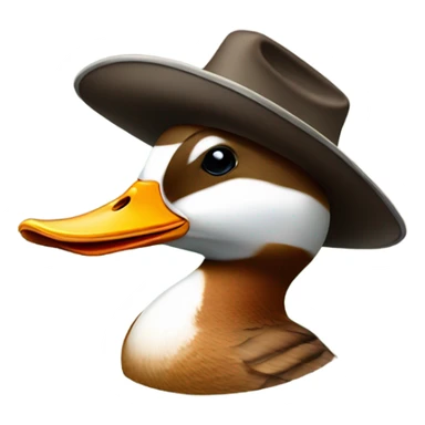 Banded Mallard wearing a cowboy hat smoking sticker