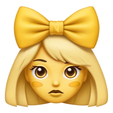 Side eye emoji with 2 bows sticker