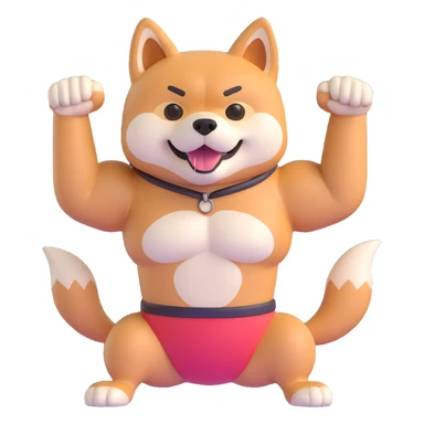 shiba inu, with muscles sticker