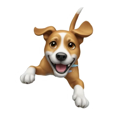 Dog jumping in pool sticker