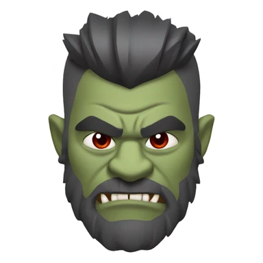 armored orc berserker with red beard & mohican sticker