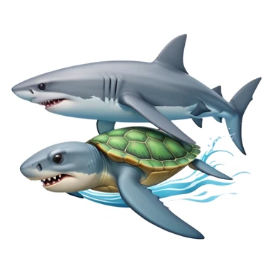 Shark surfing on a tutle sticker