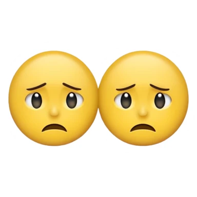 two emojis not happy stuck together no pink cheeks only two  sticker
