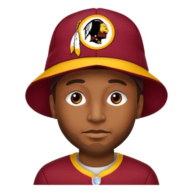 Washington Redskins hat on a man emoji sticker