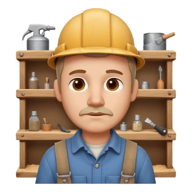 rustic carpenter portrait, head and shoulders only, wood dust on shoulders, rolled-up shirt collar, calm craftsman expression, warm workshop vibe, 3D cartoon, mobile game icon style, clean background, no text, no watermark
 sticker