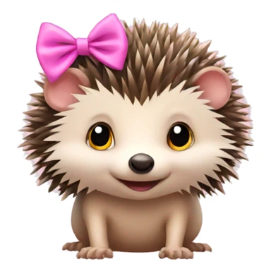 hedgehog wearing a pink bow  sticker