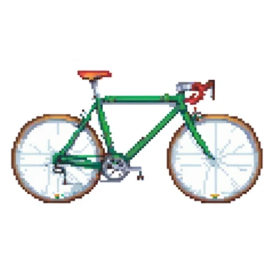 classic road bike pixel art sticker