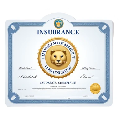 insurance license certificate with official seal sticker