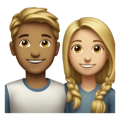 smiling girl and boy portrait sticker