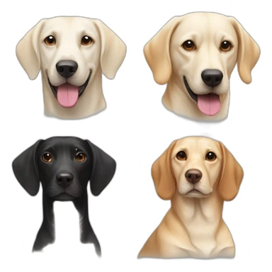 2 dogs, a white labrador and a black dachshund sticker