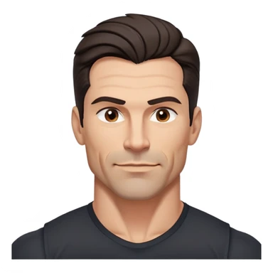 Muscular buff man in his 40s with youthful appearance, light brown skin, elongated face, defined jawline, attractive smirk, medium dark eyes, arched eyebrows, straight nose, strong broad shoulders, medium wavy dark hair with modern style, wearing a black buttoned-up shirt sticker