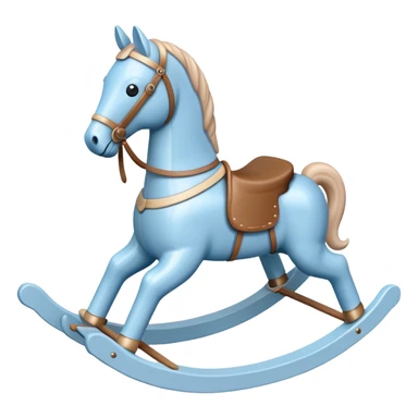 Pastel blue rocking horse toy sticker