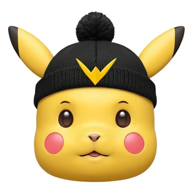 A Pikachu hat black sticker
